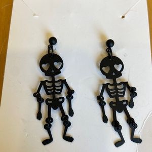 Black skeleton earrings